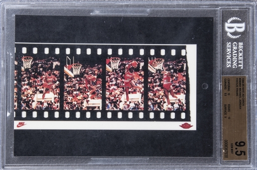 1984-85 Nike Ad Cards #290851 Michael Jordan "Freeze Frame" Poster Card – BGS GEM MINT 9.5